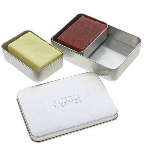 soap in metal box|soap tins.